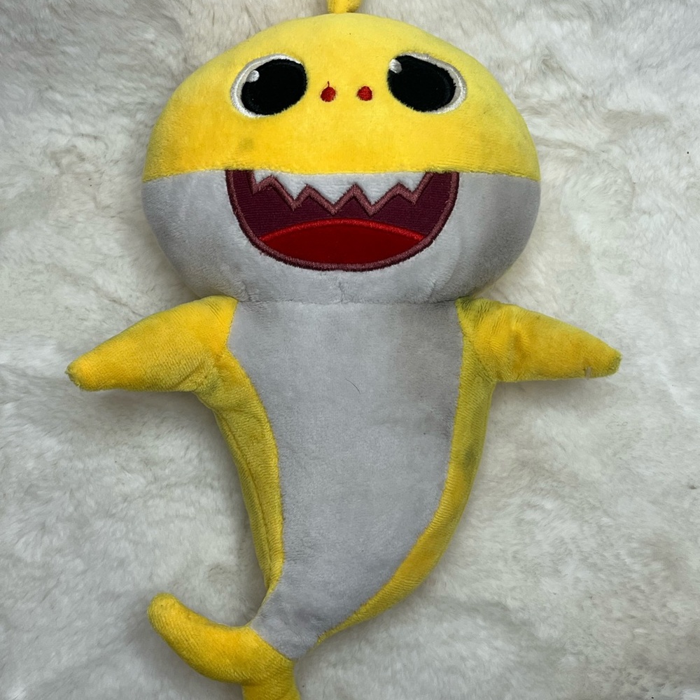 Yellow and White Plush Baby Shark Toy Plush